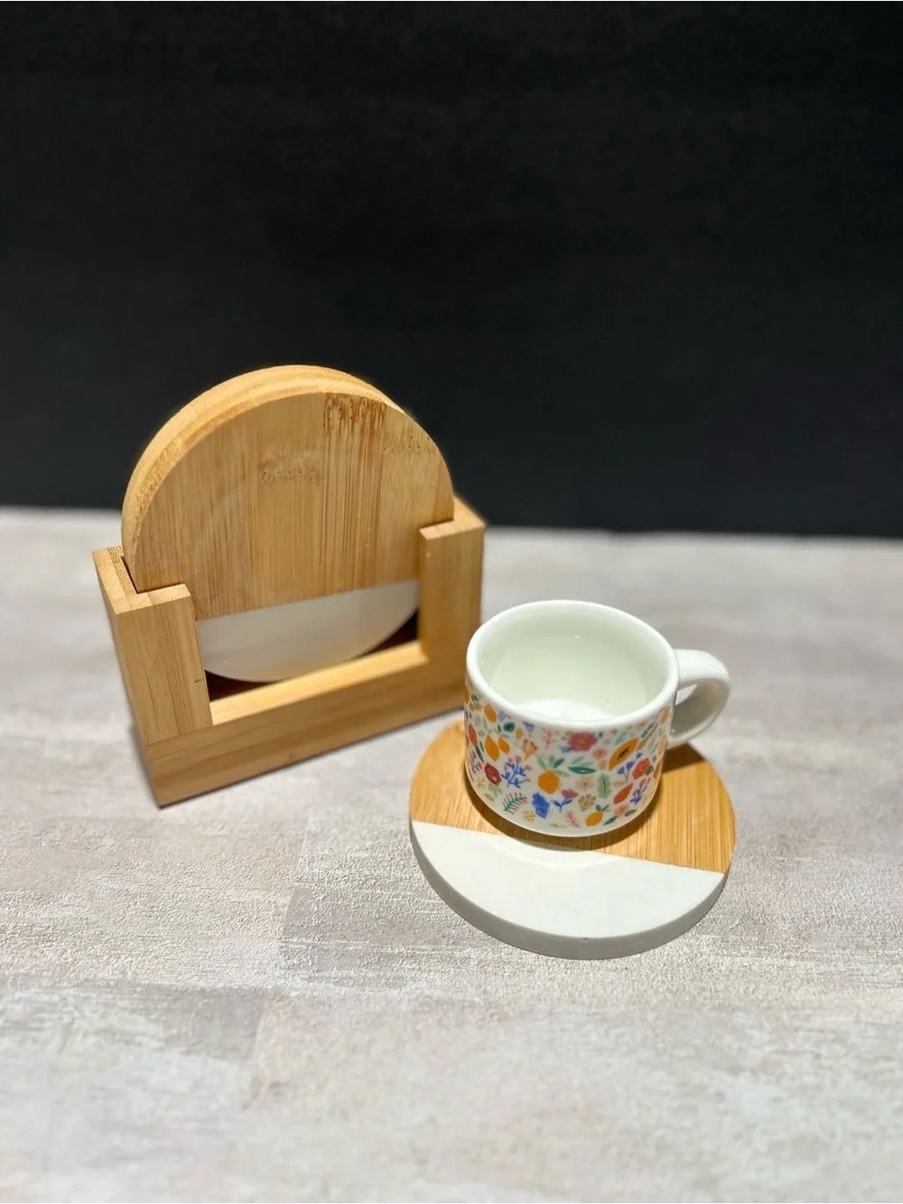 Bamboo and Marble Coasters